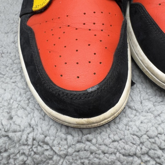 Nike Air Jordan 1 Shoes Mens 11.5 Mid Black Gym Red Yellow Sneakers 852542-087 - Picture 8 of 16